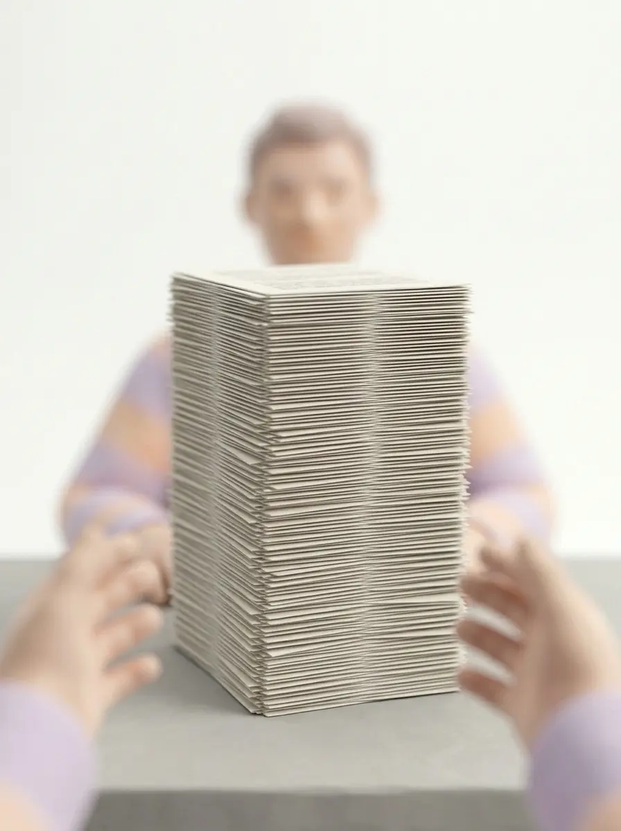 Stack of documents representing quality evidence to organize