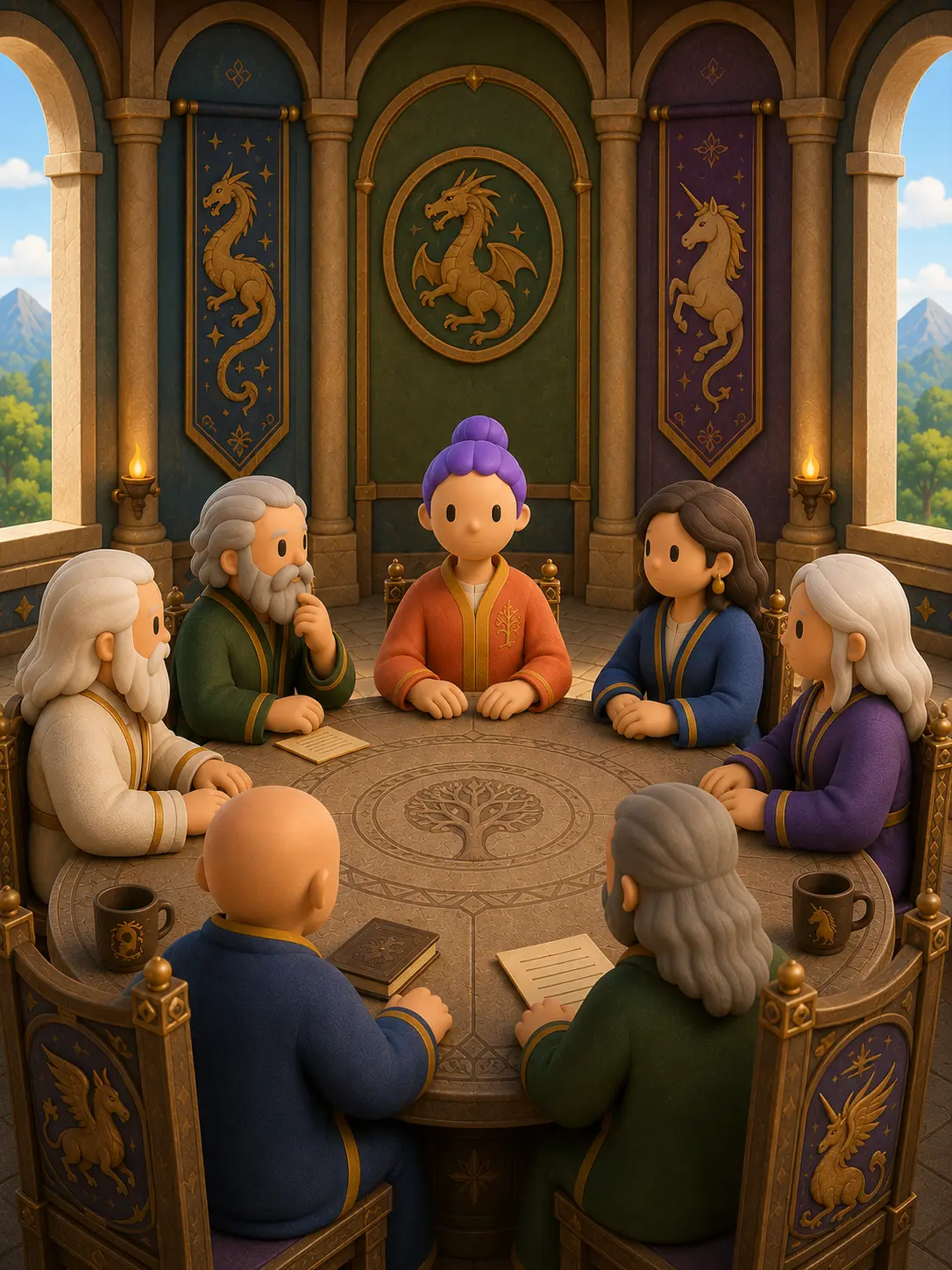 Une équipe Harmate examine ensemble les documents posés au centre d'une table ronde.