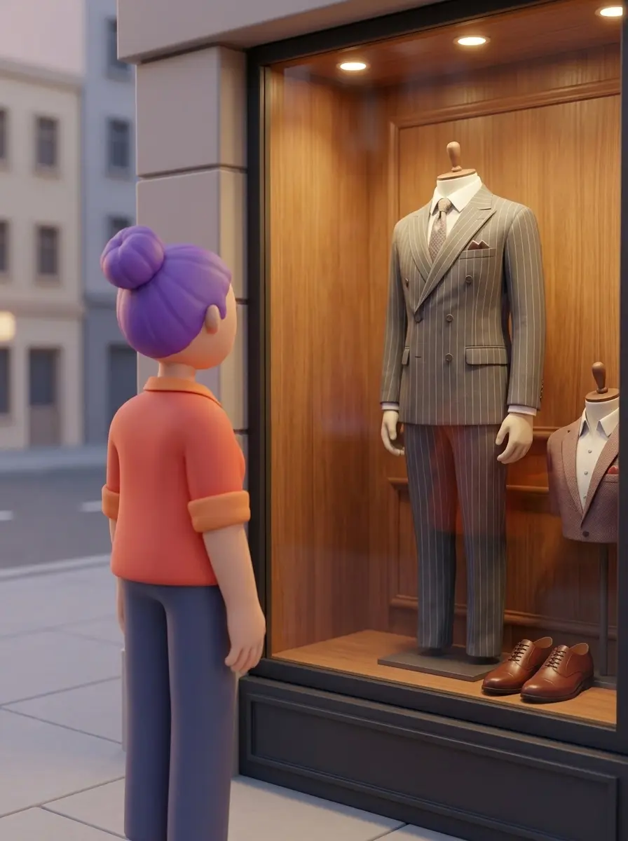 Suit display illustrating clarification of an expected role